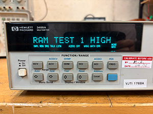 HP3458A Error display - Ram Test 1 High