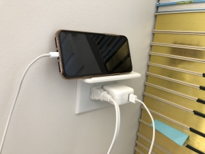 outlet shelf in use