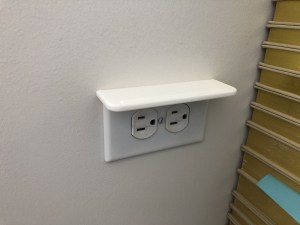 outlet shelf installed